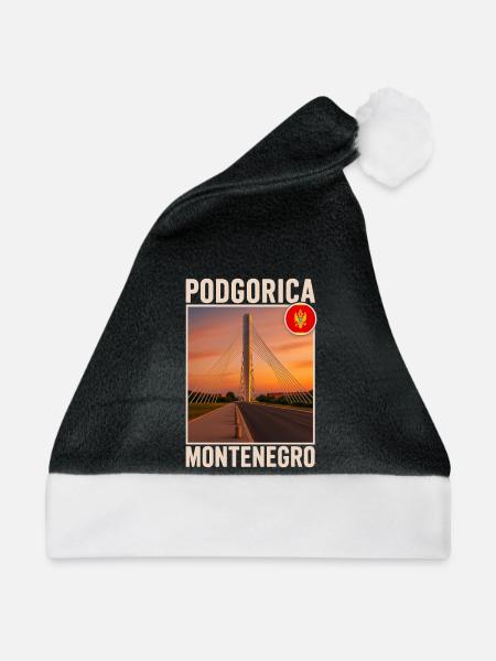 Podgorica Montenegro - Weihnachtsmütze - Schwarz/Weiß