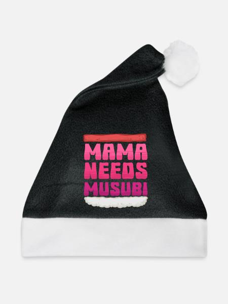Mama Needs Musubi - Weihnachtsmütze - Schwarz/Weiß
