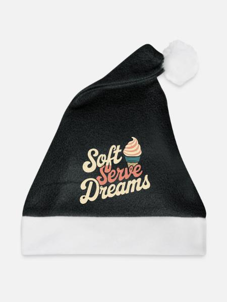 Retro Eiscreme - Weihnachtsmütze - Schwarz/Weiß