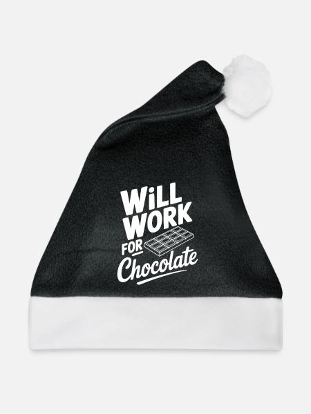 Wird für Schokolade funktionieren - Weihnachtsmütze - Schwarz/Weiß