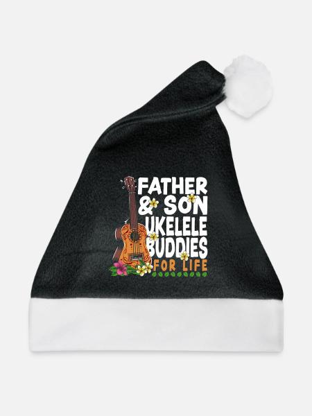 Hawaiian Ukulele Uke Dad Son - Weihnachtsmütze - Schwarz/Weiß
