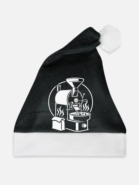 Rösterlinie Kunst-Kaffee-Skizze - Weihnachtsmütze - Schwarz/Weiß