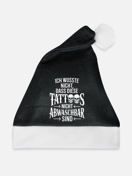 Nicht abwaschbare Tattoos Zitat - Weihnachtsmütze - Schwarz/Weiß