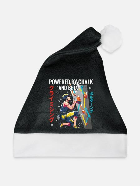 Angetrieben von Chalk- und Beta-Kletterdesign - Weihnachtsmütze - Schwarz/Weiß - Vorne