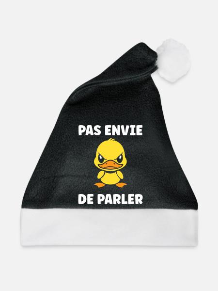 Grumpy Duck – Nicht bereit zu reden - Weihnachtsmütze - Schwarz/Weiß - Vorne