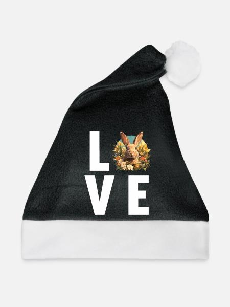 Hasen Hase - Weihnachtsmütze - Schwarz/Weiß