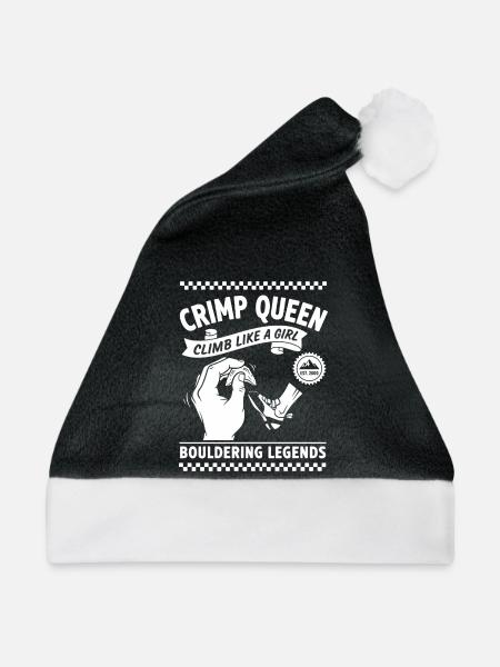Crimp Queen klettert wie ein Mädchen beim Bouldering Legends - Weihnachtsmütze - Schwarz/Weiß - Vorne