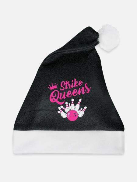 Strike Queens Bowling Team Design - Weihnachtsmütze - Schwarz/Weiß