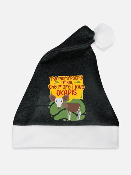 Okapi Tier - Weihnachtsmütze - Schwarz/Weiß