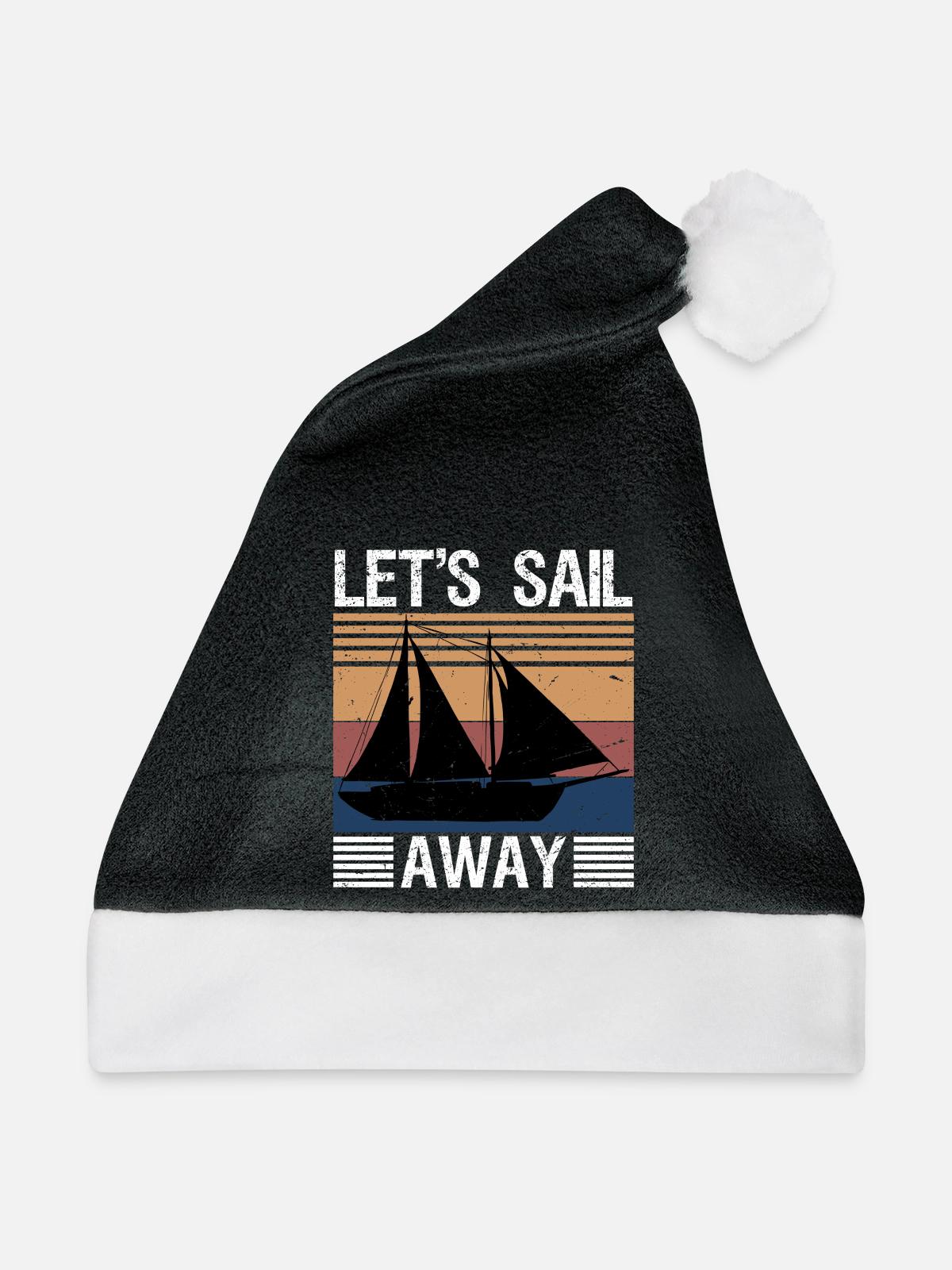 let's sail away - Weihnachtsmütze - Schwarz/Weiß - Vorne