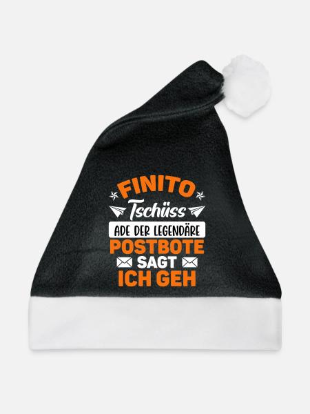 Rente FINITO TSCHÜSS POSTBOTE SAGT ICH GEH Lustig - Weihnachtsmütze - Schwarz/Weiß