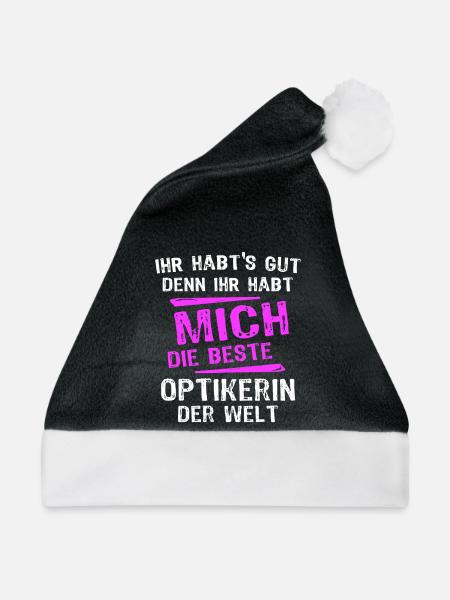 Optikerin Spruch - Weihnachtsmütze - Schwarz/Weiß