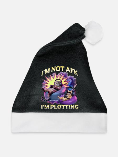 Funny Gaming Gamer Cat - Weihnachtsmütze - Schwarz/Weiß
