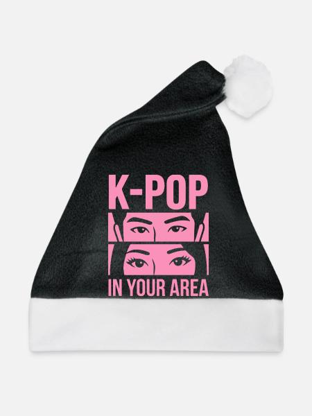 K-Pop Blick Pink in Area - Weihnachtsmütze - Schwarz/Weiß
