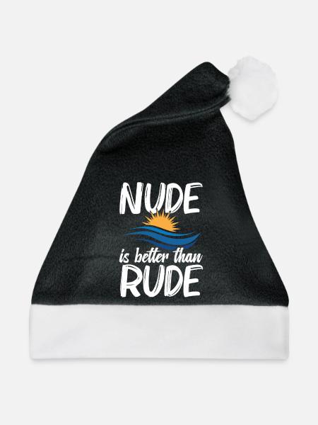 Nacktheit Ausrüstung Freiheitsliebhaber Naturist Nudismus - Weihnachtsmütze - Schwarz/Weiß - Vorne
