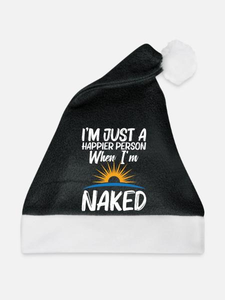 Nudistencamp Freiheitsliebhaber Naturismus-Ausrüstung Nacktheit - Weihnachtsmütze - Schwarz/Weiß - Vorne