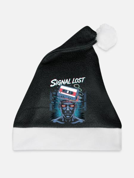 Signal Lost Retro Sci-Fi Glitch Design - Weihnachtsmütze - Schwarz/Weiß