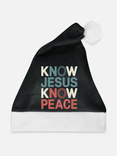 Know Jesus Know Peace - Weihnachtsmütze - Schwarz/Weiß