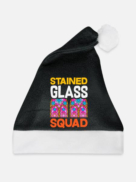Buntglas-kunst Buntglas-künstler - Weihnachtsmütze - Schwarz/Weiß
