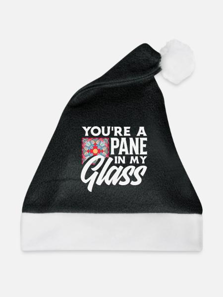 Buntglas-kunst Buntglas-künstler - Weihnachtsmütze - Schwarz/Weiß