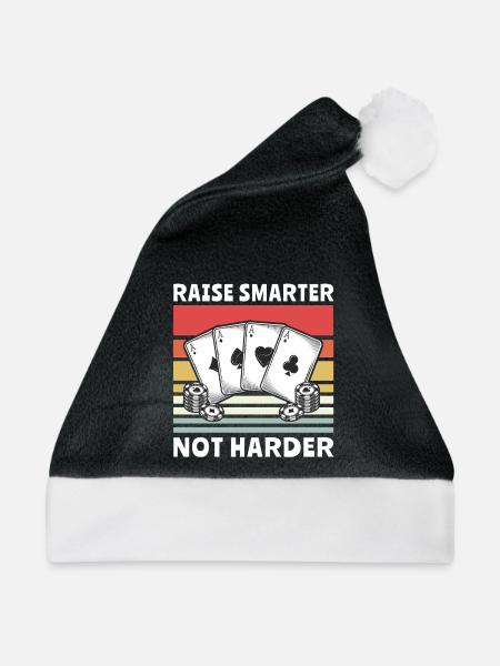 Poker Pokerspieler - Weihnachtsmütze - Schwarz/Weiß - Vorne