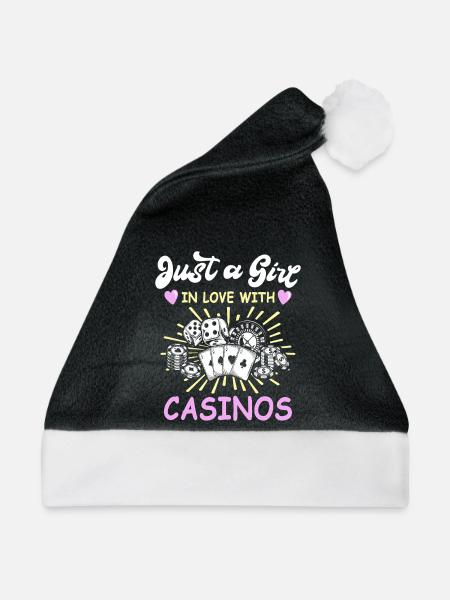 Casino Spieler Gambling - Weihnachtsmütze - Schwarz/Weiß - Vorne