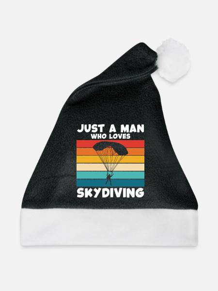 Fallschirmsport Retro Regenbogen - Weihnachtsmütze - Schwarz/Weiß