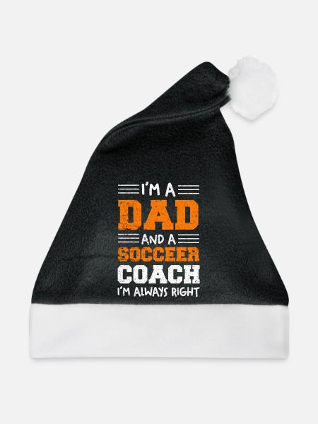 Ich bin Vater und Fußballcoach - Weihnachtsmütze - Schwarz/Weiß