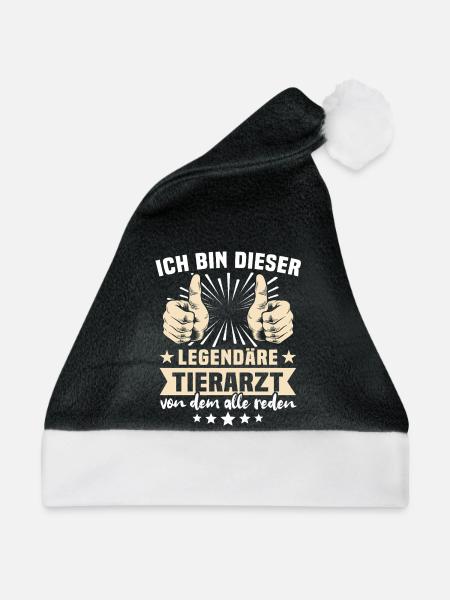 Tierarzt Sprüche - Weihnachtsmütze - Schwarz/Weiß