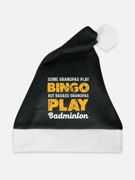 Badass Großvater badminton Spruch - Weihnachtsmütze - Schwarz/Weiß