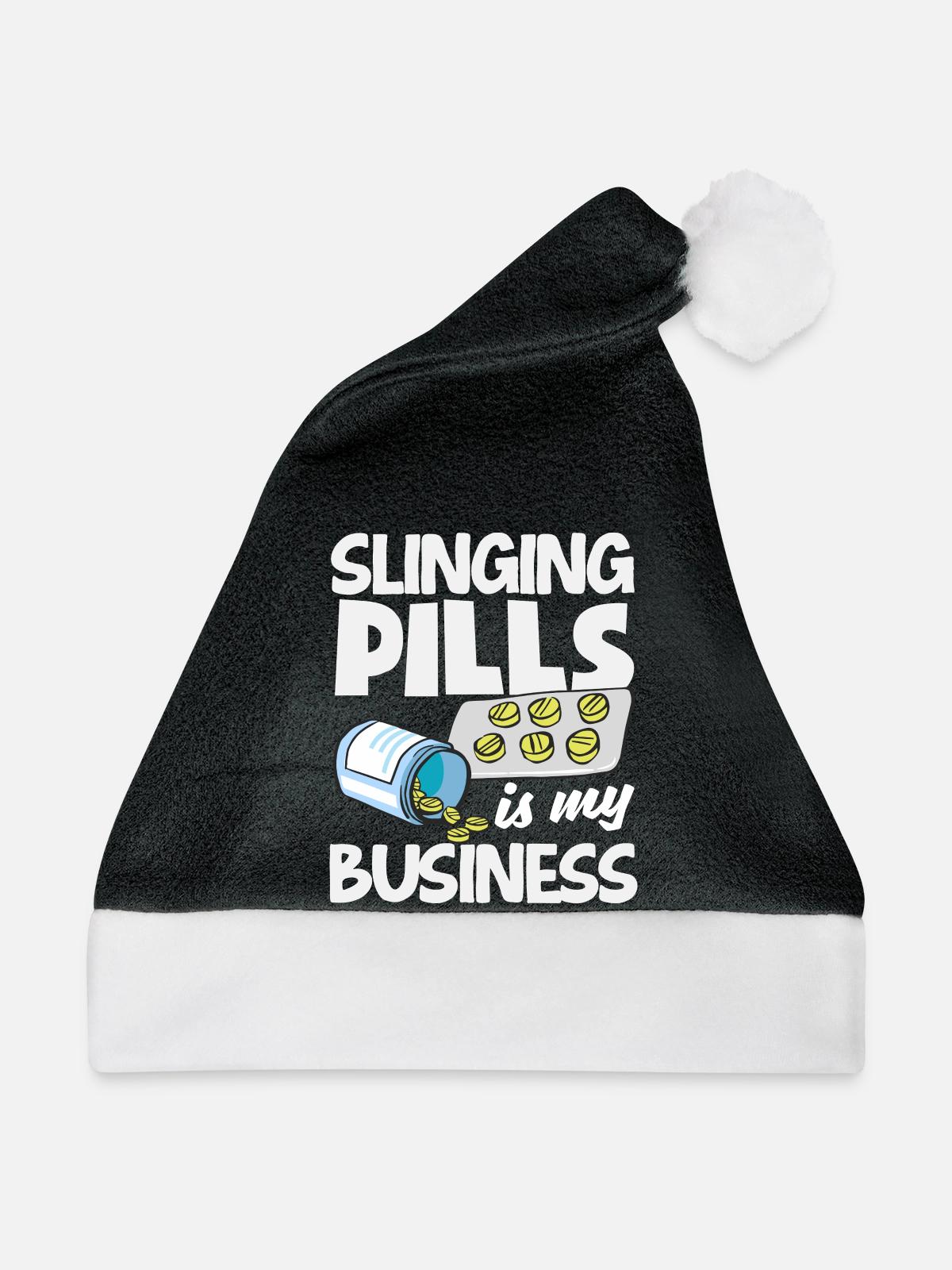 Apotheker Pharmazeutisch-technischer - Weihnachtsmütze - Schwarz/Weiß - Vorne