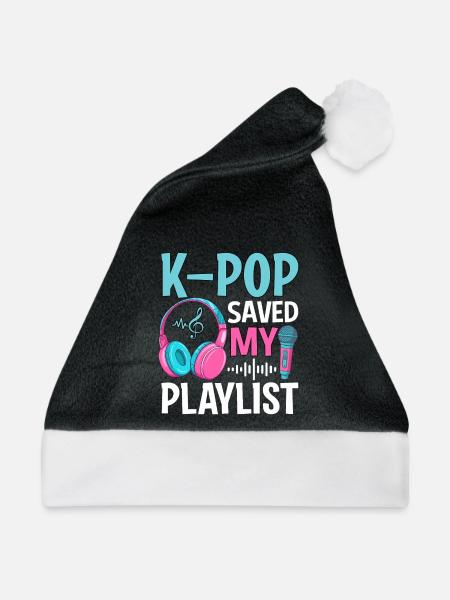 K-Pop Saved My Playlist - Weihnachtsmütze - Schwarz/Weiß