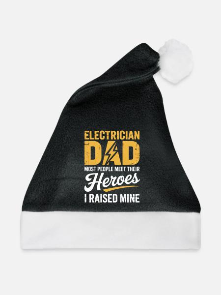 Elektriker Papa Electrician Dad I Raised Mine - Weihnachtsmütze - Schwarz/Weiß