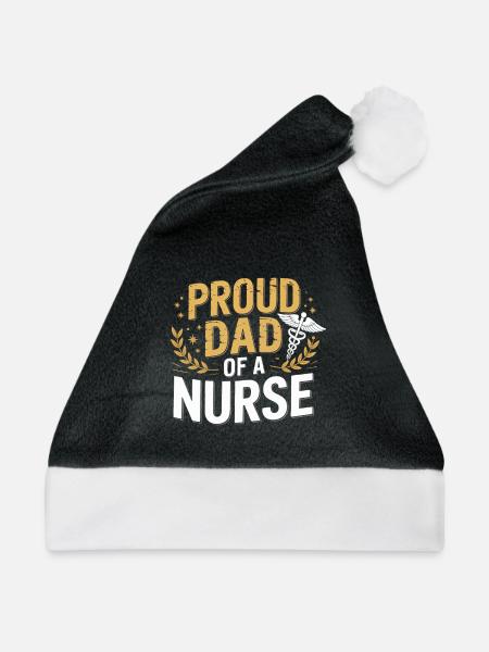 Stolzer Vater einer Pflegekraft - Weihnachtsmütze - Schwarz/Weiß - Vorne