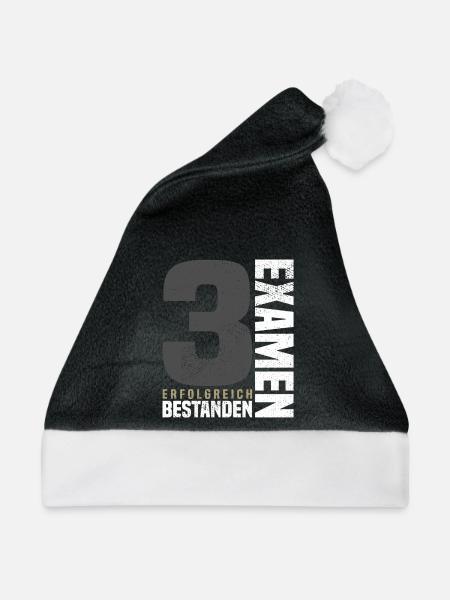 3. Examen Glückwunsch - Weihnachtsmütze - Schwarz/Weiß