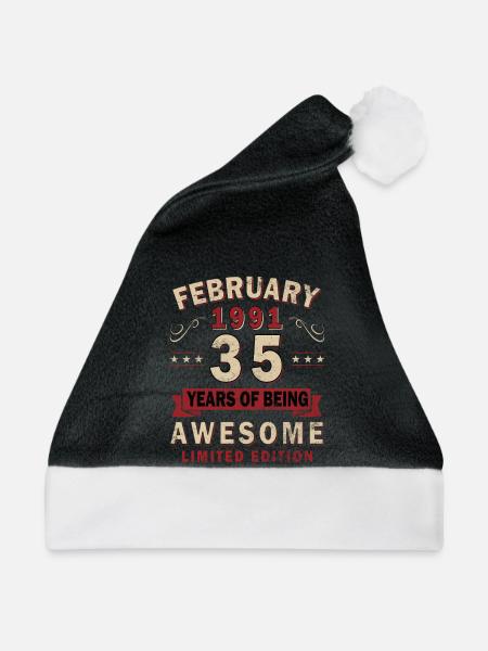 Februar 1991 - Geschenk Februar 1991 - Weihnachtsmütze - Schwarz/Weiß