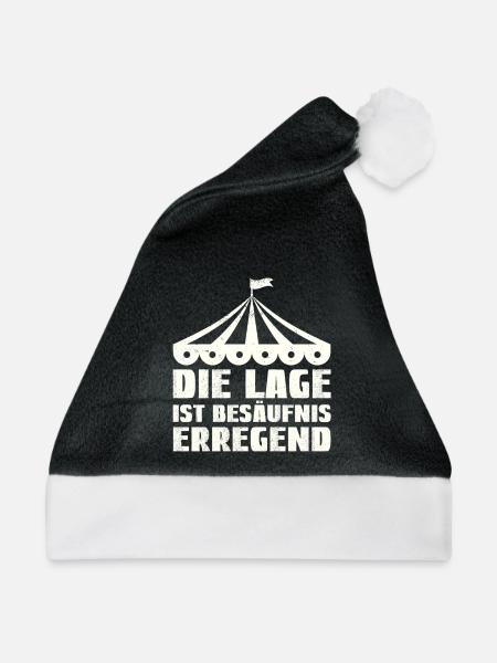 Die Lage ist Besaufniserregend - Weihnachtsmütze - Schwarz/Weiß - Vorne
