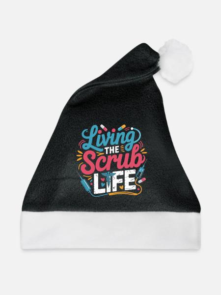 Living the Scrub Life - Weihnachtsmütze - Schwarz/Weiß