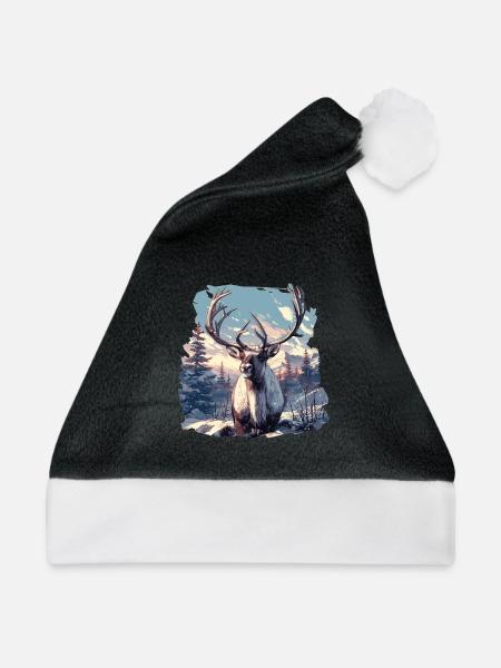 Rentiere Rentier - Weihnachtsmütze - Schwarz/Weiß