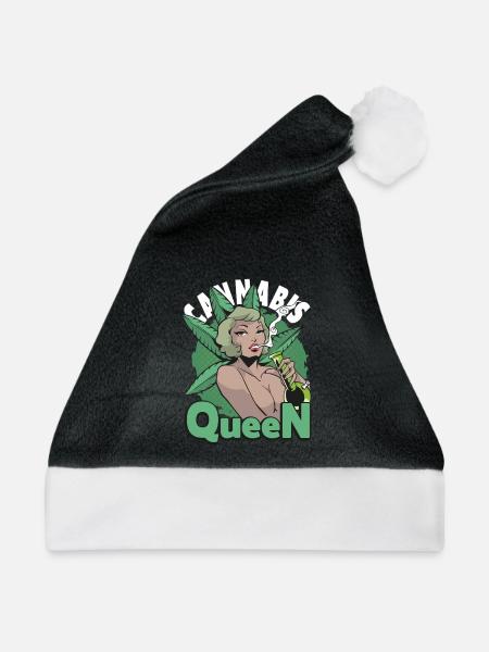 Cannabis Queen Outfit - Weihnachtsmütze - Schwarz/Weiß
