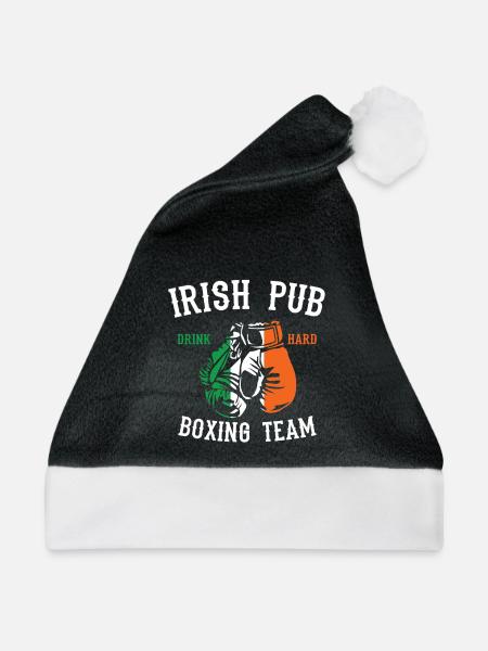 Irisches Pub-Boxteam - Weihnachtsmütze - Schwarz/Weiß