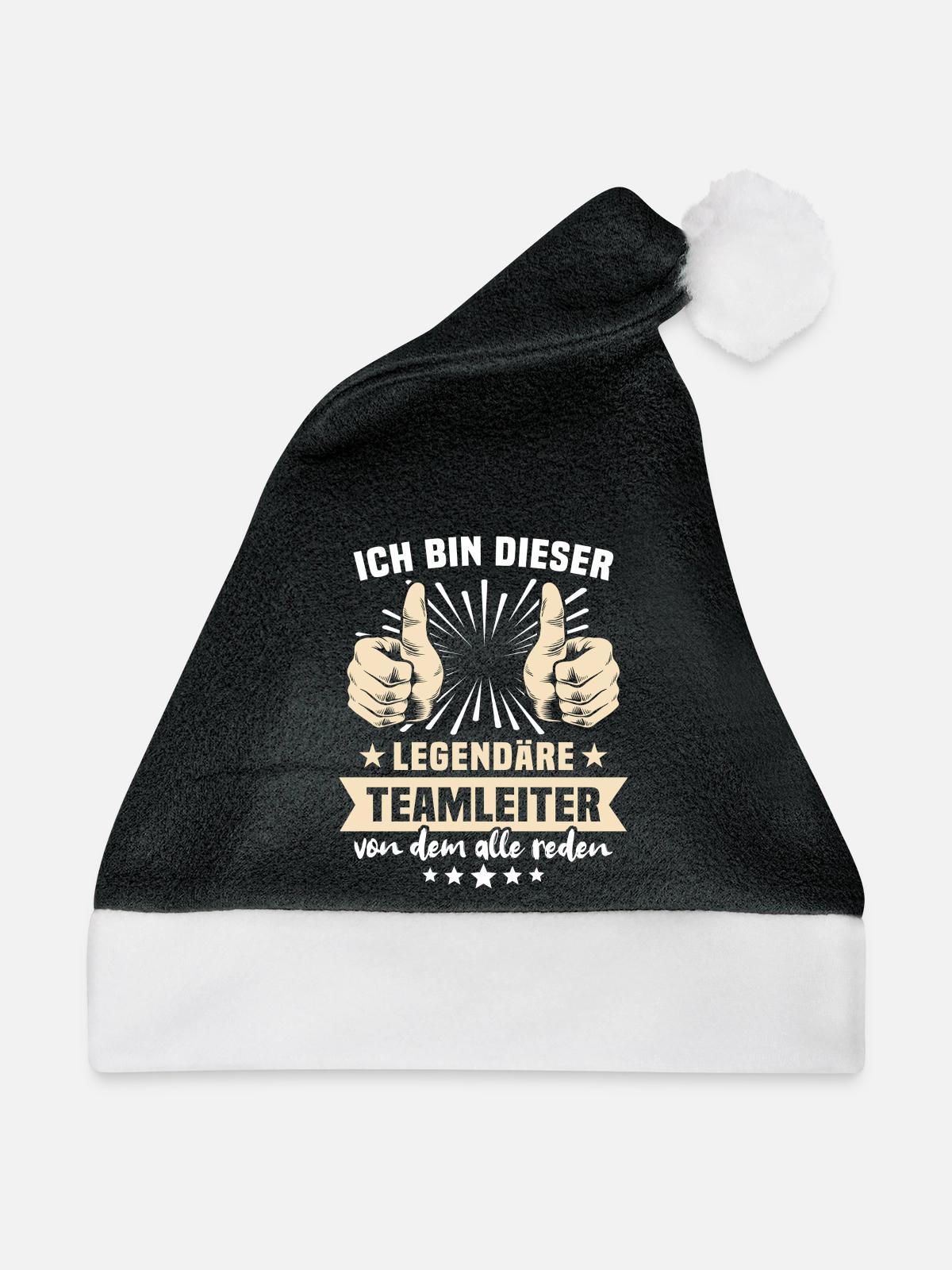 Teamleiter Sprüche - Weihnachtsmütze - Schwarz/Weiß - Vorne