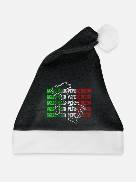 Lustiges Knoblauchöl Chili-Pfeffer-Souvenirs Italien - Weihnachtsmütze - Schwarz/Weiß