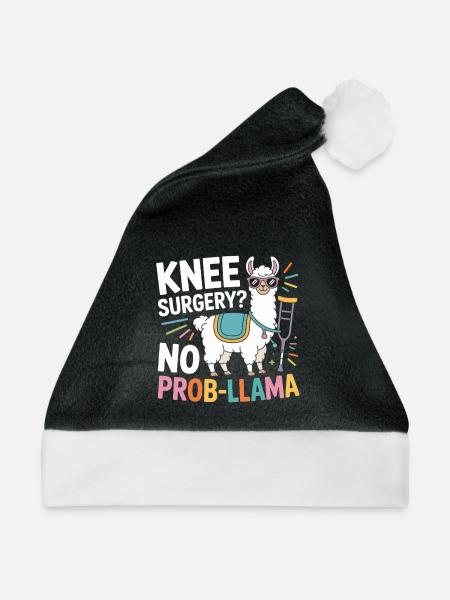 Knee Surgery? No Prob Lama - Weihnachtsmütze - Schwarz/Weiß