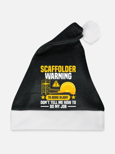 Gerüstplanken Bauarbeiter-Gerüst - Weihnachtsmütze - Schwarz/Weiß