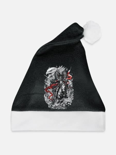 Polnischer Geflügelter Husarenkampfgeist - Weihnachtsmütze - Schwarz/Weiß