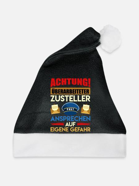 Postboten ACHTUNG!ÄBERARBEITETER ZUSTELLER - Weihnachtsmütze - Schwarz/Weiß