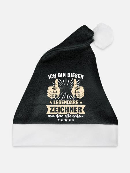 Zeichner Sprüche - Weihnachtsmütze - Schwarz/Weiß - Vorne