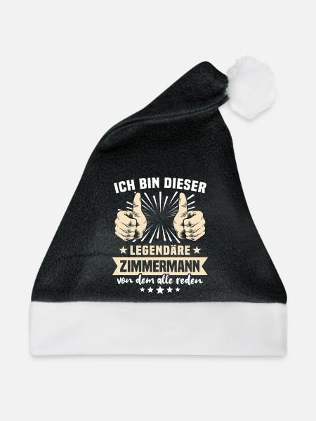 Zimmermann Sprüche - Weihnachtsmütze - Schwarz/Weiß