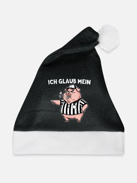 Schiri Mein Schwein pfeift - Schiedsrichter - Weihnachtsmütze - Schwarz/Weiß